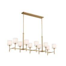 Ali 10 Light 63" Wide Linear Chandelier with Linen Shades