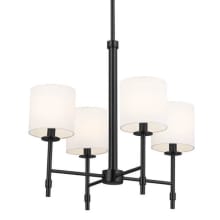 Ali 4 Light 20" Wide Chandelier with Linen Shades