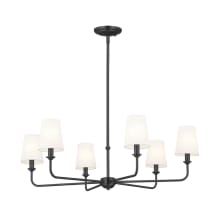 Pallas 6 Light 32" Wide Chandelier with Linen Shades