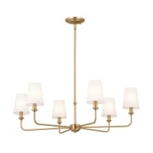 Pallas 6 Light 32" Wide Chandelier with Linen Shades