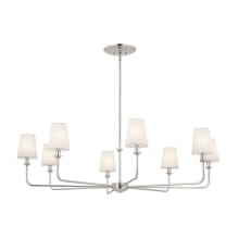 Pallas 8 Light 43" Wide Chandelier with Linen Shades