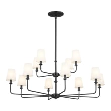 Pallas 12 Light 43" Wide Chandelier with Linen Shades