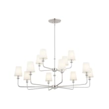 Pallas 12 Light 43" Wide Chandelier with Linen Shades