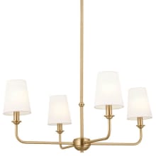 Pallas 4 Light 25" Wide Chandelier with Linen Shades