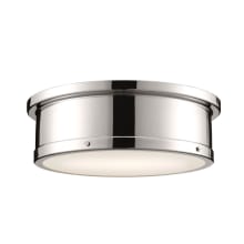 Serca 3 Light 18" Wide Flush Mount Drum Ceiling Fixture with Frosted Glass Shade