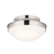 Bretta 2 Light 14" Wide Flush Mount Bowl Ceiling Fixture with Frosted Glass Shade