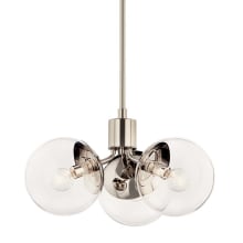Silvarious 3 Light 17" Wide Pendant with Clear Shades
