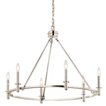Carrick 6 Light 33" Wide Taper Candle Ring Chandelier