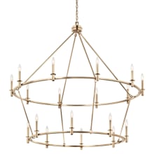 Carrick 18 Light 55" Wide Taper Candle Ring Chandelier