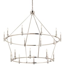 Carrick 18 Light 55" Wide Taper Candle Ring Chandelier