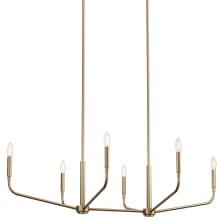 Madden 6 Light 45" Wide Taper Candle Linear Chandelier