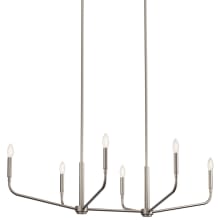 Madden 6 Light 45" Wide Taper Candle Linear Chandelier