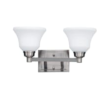 Langford 2 Light 18" Wide LED Bathroom Vanity Light with Satin Etched White Shades