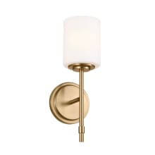 Ali 15" Tall Bathroom Sconce with Frosted Glass Shade