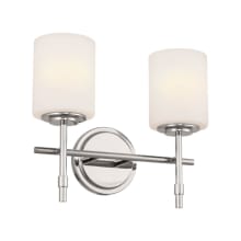 Ali 2 Light 14" Wide Vanity Light with Frosted Glass Shades