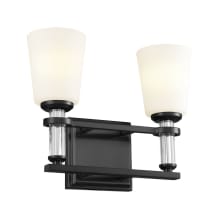 Rosalind 2 Light 14" Wide Vanity Light with Frosted Glass Shades