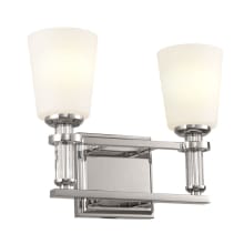 Rosalind 2 Light 14" Wide Vanity Light with Frosted Glass Shades