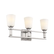 Rosalind 3 Light 24" Wide Vanity Light with Frosted Glass Shades