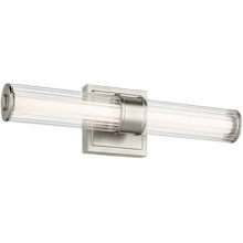Laurene 2 Light 19" Wide LED Vanity Light with Clear Fluted Glass Shades