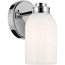 Shae 8" Tall Bathroom Sconce with Glossy White Opal Glass Shade