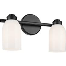 Shae 2 Light 15" Wide Vanity Light with Glossy White Opal Glass Shades