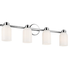 Shae 4 Light 32" Wide Vanity Light with Glossy White Opal Glass Shades