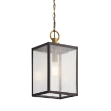 Lahden 9" Wide Mini Pendant / Semi-Flush Ceiling Fixture with Clear Seedy Glass Shade