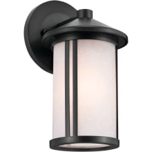 Lombard 11" Tall Outdoor Wall Sconce with Satin Etched Glass Shade