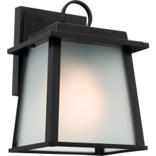 Noward 9" Tall Outdoor Wall Sconce with Satin Etched Glass Shade