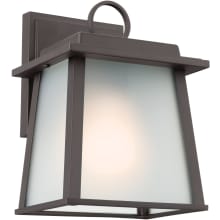 Noward 9" Tall Outdoor Wall Sconce with Satin Etched Glass Shade