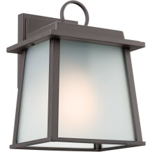 Noward 10" Tall Outdoor Wall Sconce with Satin Etched Glass Shade