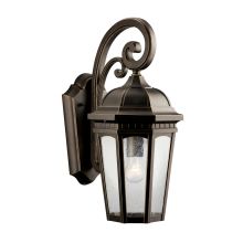 Courtyard Single Light 18" Tall Outdoor Wall Sconce with Seedy Glass Panels