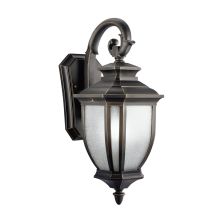 Salisbury Single Light 19" Tall Outdoor Wall Sconce with Linen Glass Panels