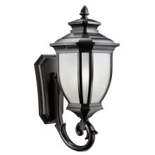Salisbury Single Light 24" Tall Outdoor Wall Sconce with Linen Glass Panels