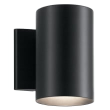 Cylinder Single Light 7" Tall Outdoor Wall Sconce