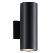 Cylinder 2 Light 12" Tall Outdoor Wall Sconce