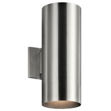 Cylinder 2 Light 15" Tall Outdoor Wall Sconce