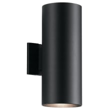 Cylinder 2 Light 15" Tall Outdoor Wall Sconce