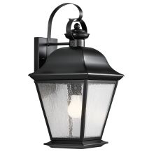 Mount Vernon Single Light 20" Tall Outdoor Wall Sconce with Seedy Glass Panels