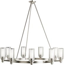 Circolo 9 Light 36" Wide Chandelier with Dual Cylindrical Shades