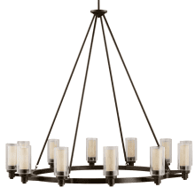 Circolo 12 Light 45" Wide Ring Chandelier with Dual Cylindrical Shades