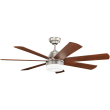 Ellys 56" 7 Blade Indoor Ceiling Fan with Blades, LED Light Kit and Wall Control