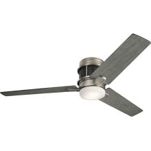 Chiara 52" 3 Blade Hugger Indoor Ceiling Fan with Blades, LED Light Kit and Wall Control