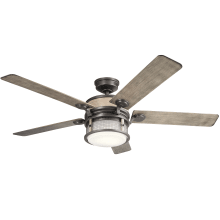 Ahrendale 60" Indoor / Outdoor Ceiling Fan with Blades, LED Light Kit and Wall Control