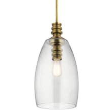 Lakum 10" Wide Single Pendant with Clear Glass Shade