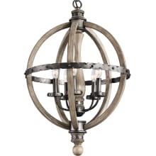 Evan 5 Light 20" Wide Globe Style Chandelier with Candle-Style Arms
