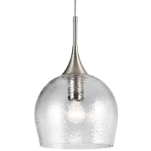 Sloane Single Light 11" Hammered Glass Pendant