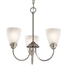 Jolie 3 Light 18" Wide LED Mini Chandelier with Satin Etched Shades
