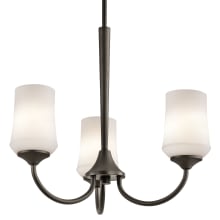 Aubrey 3 Light 22" Wide LED Chandelier with Satin Etched Cased Opal Shades