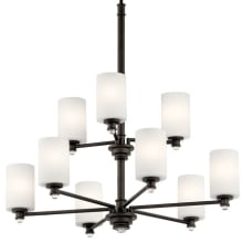 Joelson 9 Light 32" LED Chandelier with Satin Etched Cased Opal Shades